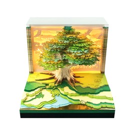 Time Piece Calendar 2026, 3D Calendar 2026, Tree House with Weekly & LED Lights, Paper Carving Gift House Sculpture Gift for School Home Office Advent Christmas