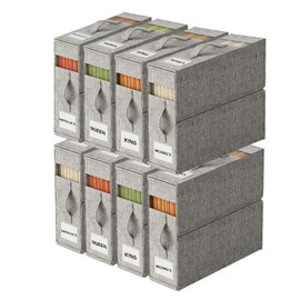 ActCosy 8Pack Sheet Organizers and Storage with Handles – Foldable Linen Closet Storage for King & Queen Sheet Sets – Clear Window & Removable Labels – Dustproof & Space-Saving Design, Grey