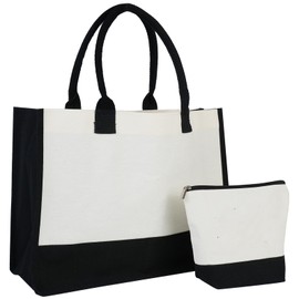 MakMeFre Tote Bag with Internal Pocket,Cosmetic Bag,Large Capacity,Reusable for Grocery Shopping,Work,Travel,Campus
