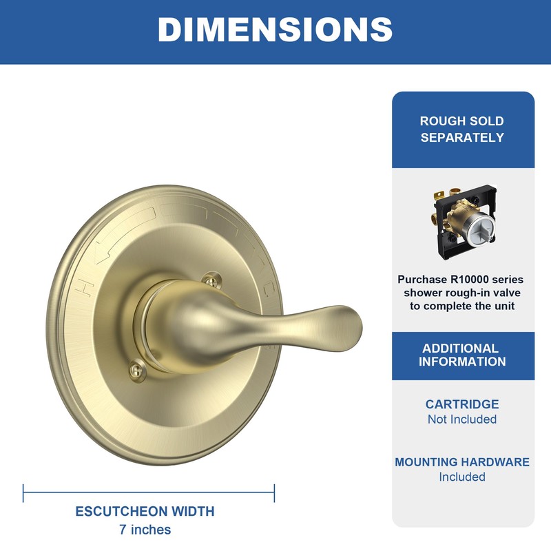 Replacement for D Faucet 13 Series Single-Function Shower Valve Trim