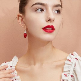 ONLYJUMP Red Green Christmas Dangle Earrings for Women Cute Long Chain Bow Knot Jingle Bell Christmas Tree Snowflake Dangle Earrings Christmas Holiday Jewelry Gift (Red Bulb)