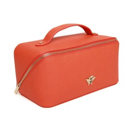 Luxury Beauty Case by Alice Wheeler London Train Case Vanity Toiletry Bag Make-Up Case for Ladies 3 Different Sizes ! (Orange, Medium)
