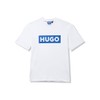 HUGO Logo Stripe Cotton Crew Neck T-Shirt White Salt Large