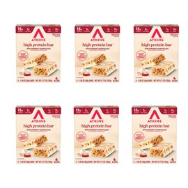 Atkins Strawberry Shortcake Flavor High Protein Bar, 15g Protein, 1g Sugar, 3g Net Carb, High Fiber Snacks, Keto Friendly Protein Bars, 4 Count (Pack of 6)