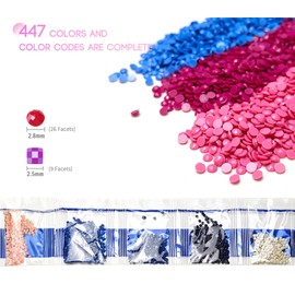 Diamond Art Beads, Round Flat Bottom Resin Drills for Diamonds Painting Accessories, Replacement Gems for 5D DIY Dots Nails Diamond Painting Dot Craft, 2000 PCS (Color Code 307)