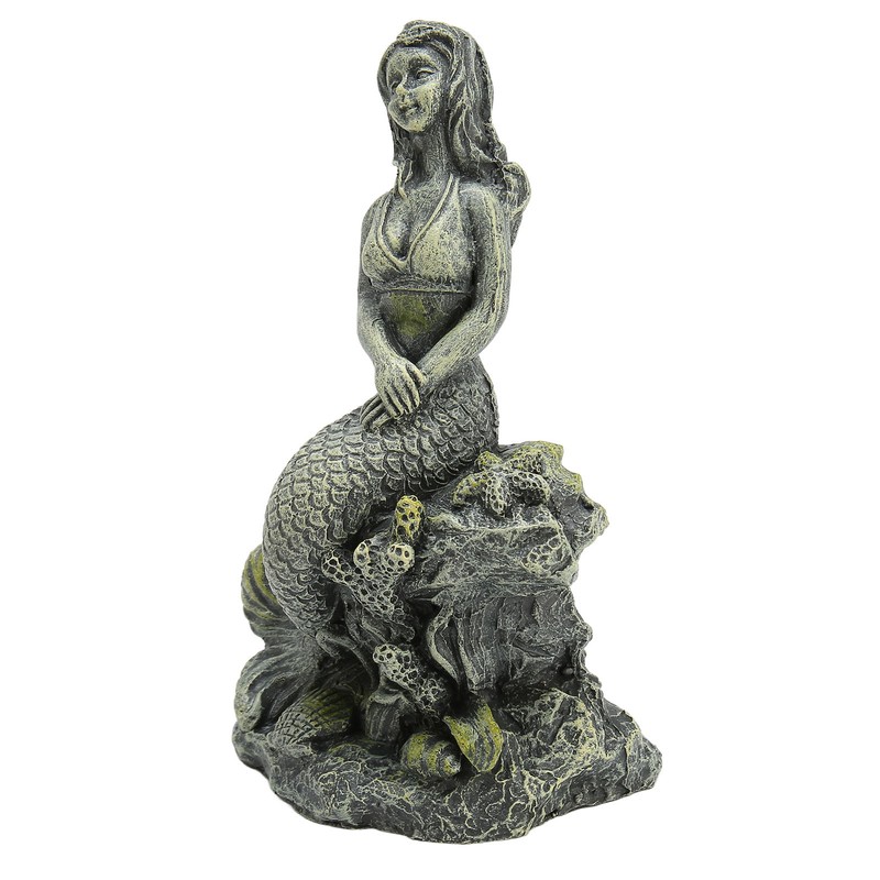 Aquarium Mermaid Statue Safe Resin Beautiful Fish Tank Mermaid Decor
