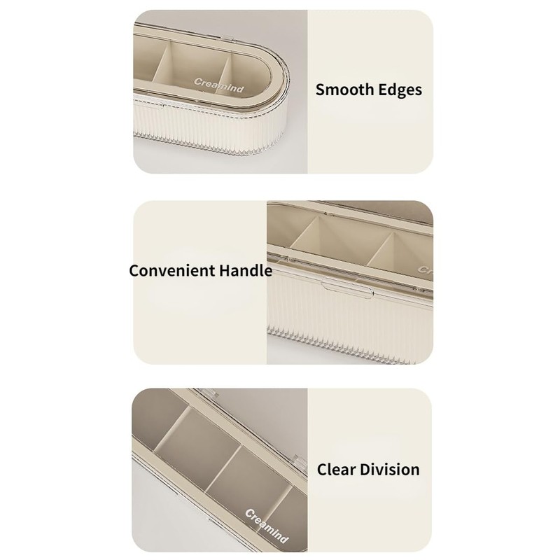 Clear Acrylic Makeup Brush Holder Organizer With Lid - Cosmetic