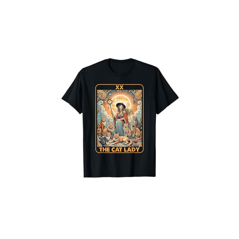The Cat Lady Tarot Card Shirt Women Pet Kitten Cat