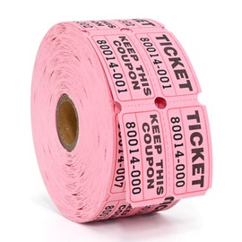 L LIKED Raffle Tickets Double Rolls 1000 per Roll 50/50 Raffle Tickets for Events, Entry, Class Reward (Pink)