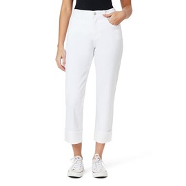 Angels Forever Young Women's Forever Deep Roll Cuff Ankle High-Rise Jeans, White, 12