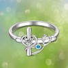 Nurse Stethoscope Ring Sterling Silver Cross Rings for Women Blue