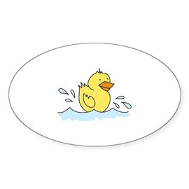 CafePress Swimming Duck Sticker Oval Car Bumper Sticker