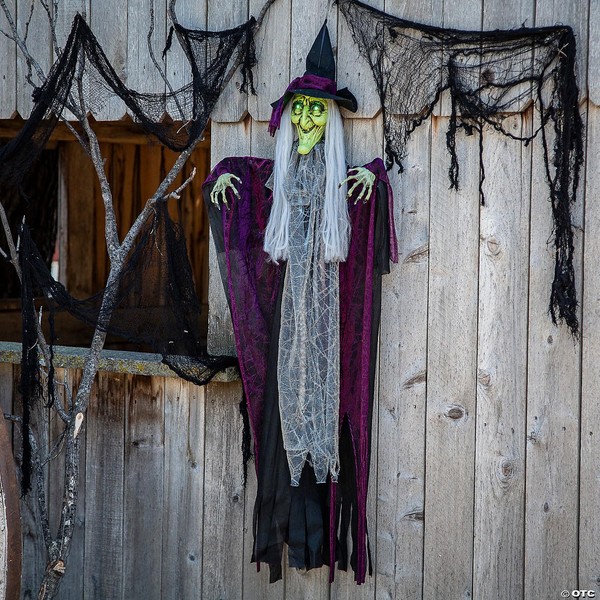 Oriental Trading Halloween Express 4 Ft. Hanging Witch with Green