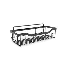 SPELSHINE Shower Caddy with Hooks,Shower Shelf - 201 Stainless Steel Shower Rack,Anticorrosive,Rust-proof and Waterproof Bathroom Shelvs Storage and Organization - Black Shower Shelves