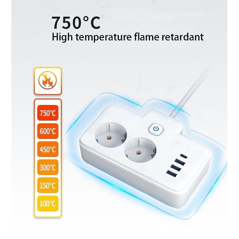 Double Plug for Socket, Power Strip, Distribution Socket Wall Mounted