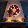 HipTree 13 Inch Patriotic Ball Wreath for Front Door with