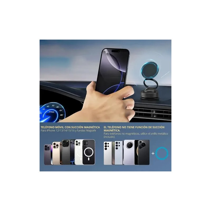 Soporte Para Celular Magnético Con Ventosa, Gira- 360 Grados