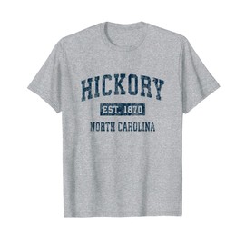 Hickory North Carolina NC Vintage Sports Design Navy Print T-Shirt