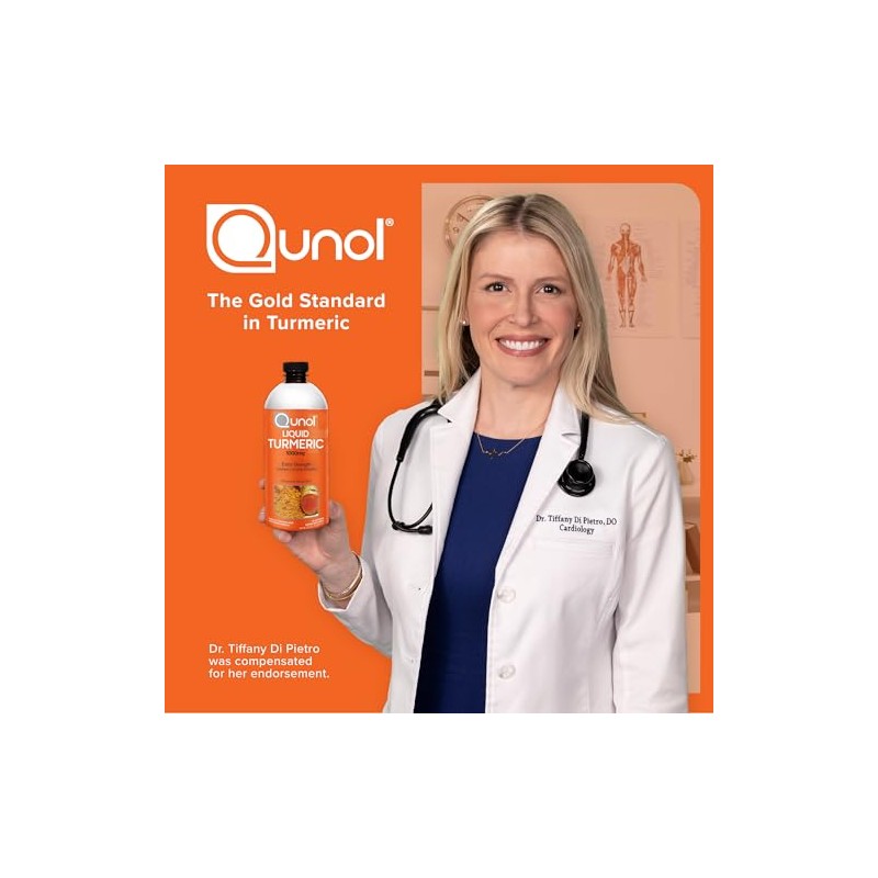 Liquid Turmeric Curcumin, Qunol with Bioperine 1000mg, Joint Support, Dietary