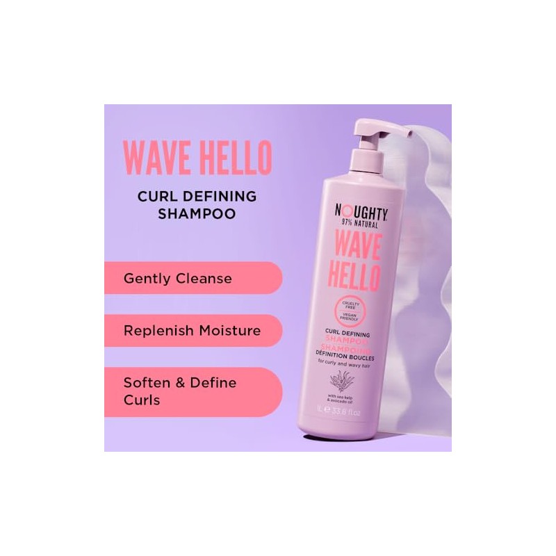 Noughty Wave Hello Curl Defining Shampoo for Curly Hair, 1