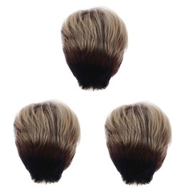 FOMIYES 3pcs Lace Front Wig Short Women Wig Side Bangs Tilted Bang Fringe for Party