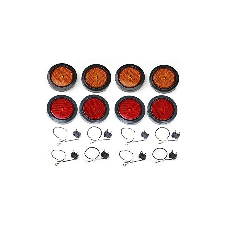 LIBRA Set 8 Amber & Red 2-1/2" Round SMD LED