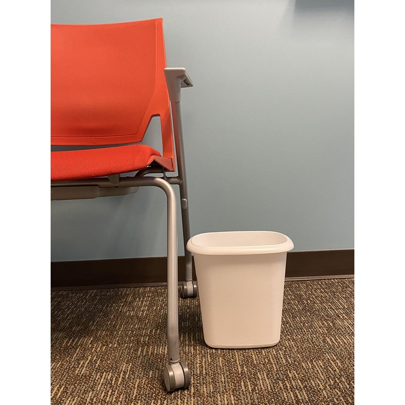 Rubbermaid Vanity Trash Can/Wastebasket, 1.5-Gallons/6-Quarts, White, for Under Counter/Kitchen/Office/Bedroom/Bathroom