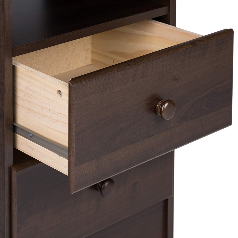 Prepac Astrid Simplistic Nightstand Side Table with 2 Drawers and