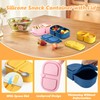 Msiud 3 Packs Silicone Snack Containers with Lids, Leakproof Box