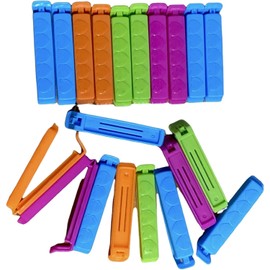 20 Pack Bag Clips for Food Storage, Food Bag Sealing Clips, Freezer Sandwich Bag Clips Multicoloured Reusable Plastic Bag Clips to Keep Food Fresh