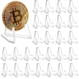 YUNXCNA Mini Coin Holder, Pack of 30 Acrylic Card Holders, Transparent Acrylic Coin Holder, Coin Holder, Board Holder, Card Stand, for Coins, Pocket Watches, Violins, Large