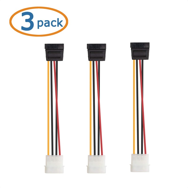Cable Matters 3-Pack 4 Pin Molex to SATA Power Cable