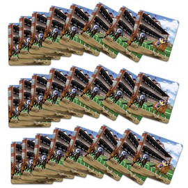 Beistle 24 Piece 3.25" Square Horse Drink Coasters for Equestrian Themed Race Day Party Supplies, 3.25" x 3.25", Multicolored