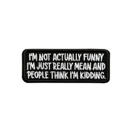 Zolawe I'm Not Actually Funny Hook and Loop Patch, 3 Inches Sew On Patches, Embroidery Patches for Backpacks Bags Vest Dog Harness, Tactical Military Embroidered Patch, Sarcasm DIY Patch for Boy Girl