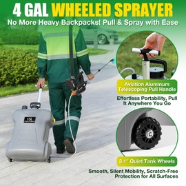 4 Gallon Battery Powered Sprayer Electric Sprayer with 5 Nozzles, 21V Battery, Wide Mouth Lid, Electric Pump Sprayer for Weeds Yard Lawn Spraying Plants Garden Watering Cleaning