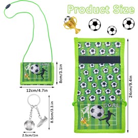 Bikasun Children's Neck Pouch with Key Ring, Purse for Girls, Purse for Hanging, Small Wallet, Christmas Birthday Gift, football, Casual