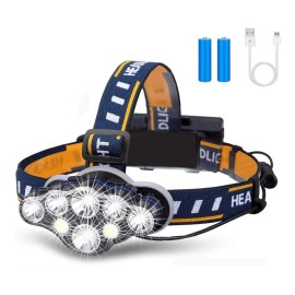Lampara Led Tipo Minero De 8 Leds Con Baterias Recargables
