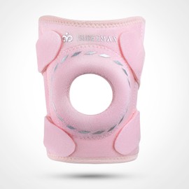 Adjustable Compression Knee Patellar Pad Tendon Support Sleeve Brace for Men Women - Arthritis Pain, Injury Recovery, Running, Workout, Neoprene Knee Brace with Stabilizers and Open Patella, Pink S-M