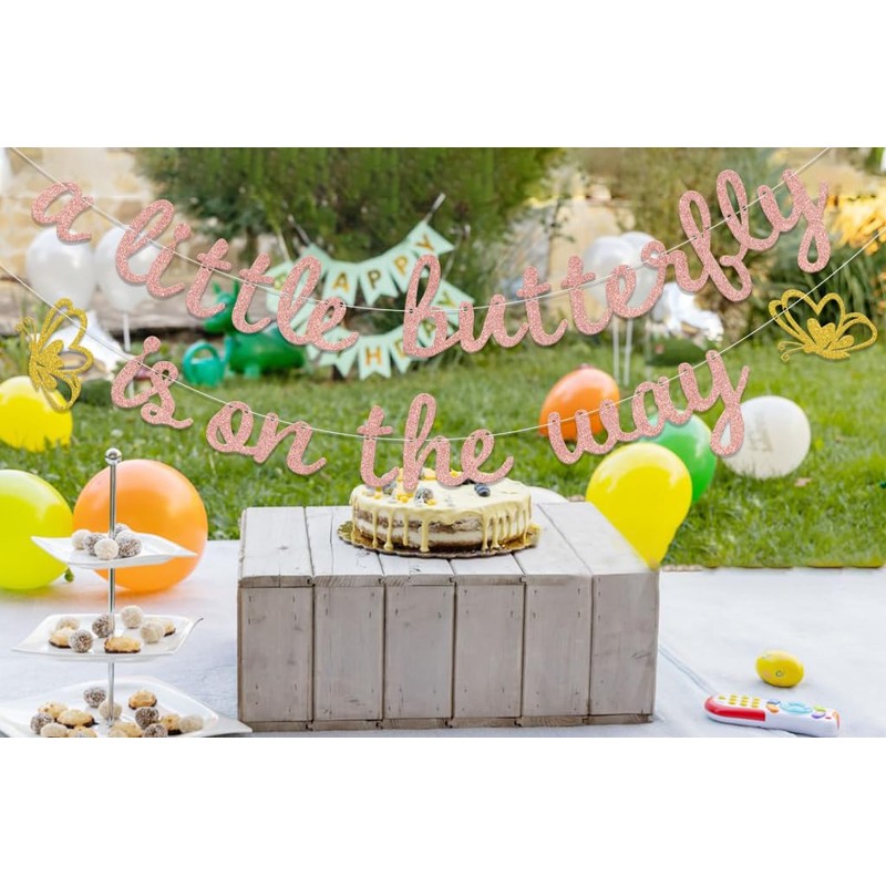 Butterfly Baby Shower Decorations - A Little Butterfly is On