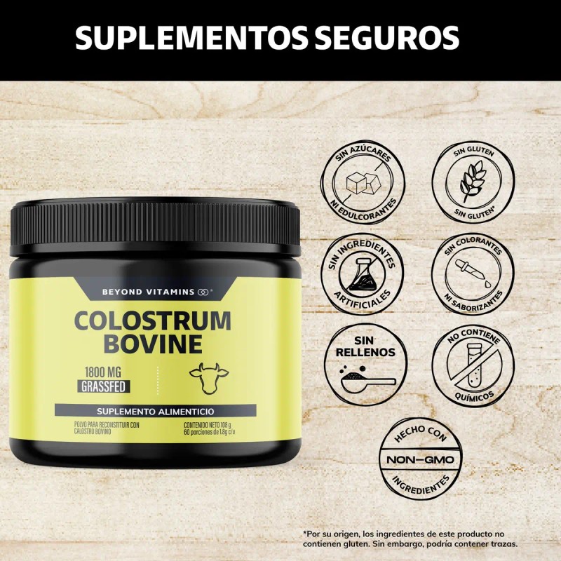 Beyond Vitamins Calostro Bovino Certificado Grass Fed Libre Pastoreo 1800