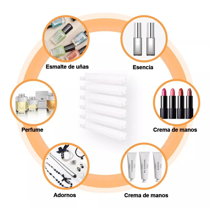 Estantes Flotantes De Acrílico Para Esmaltes De Uñas 8pcs