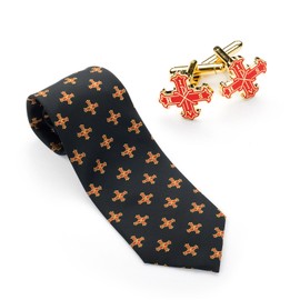 Masonic Silk Tie with Matching Cufflinks, Silk