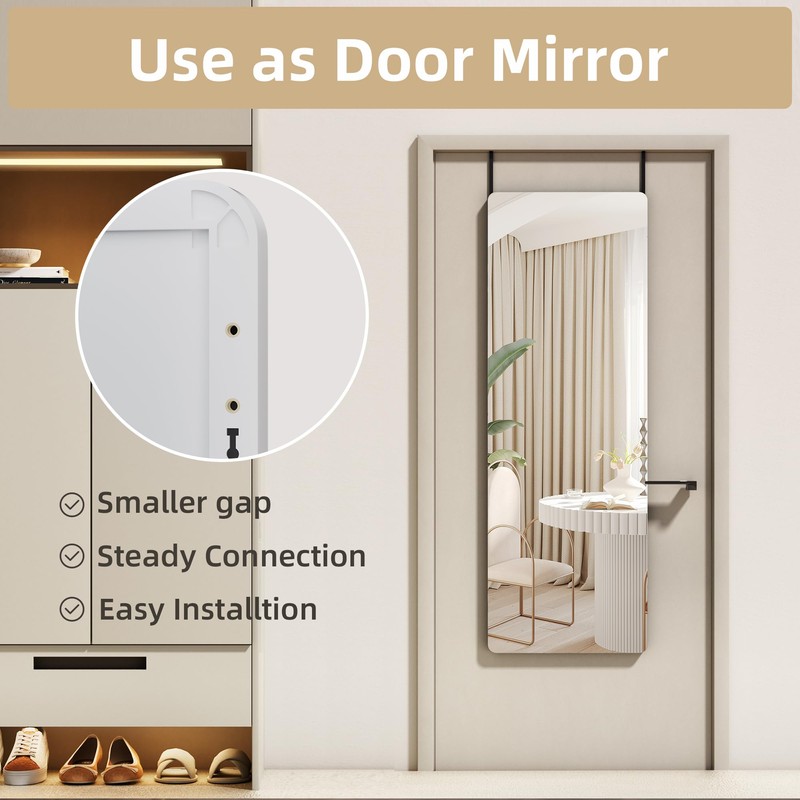 Hasipu Door Mirror Full Length, 47"x 16" Full Body Over
