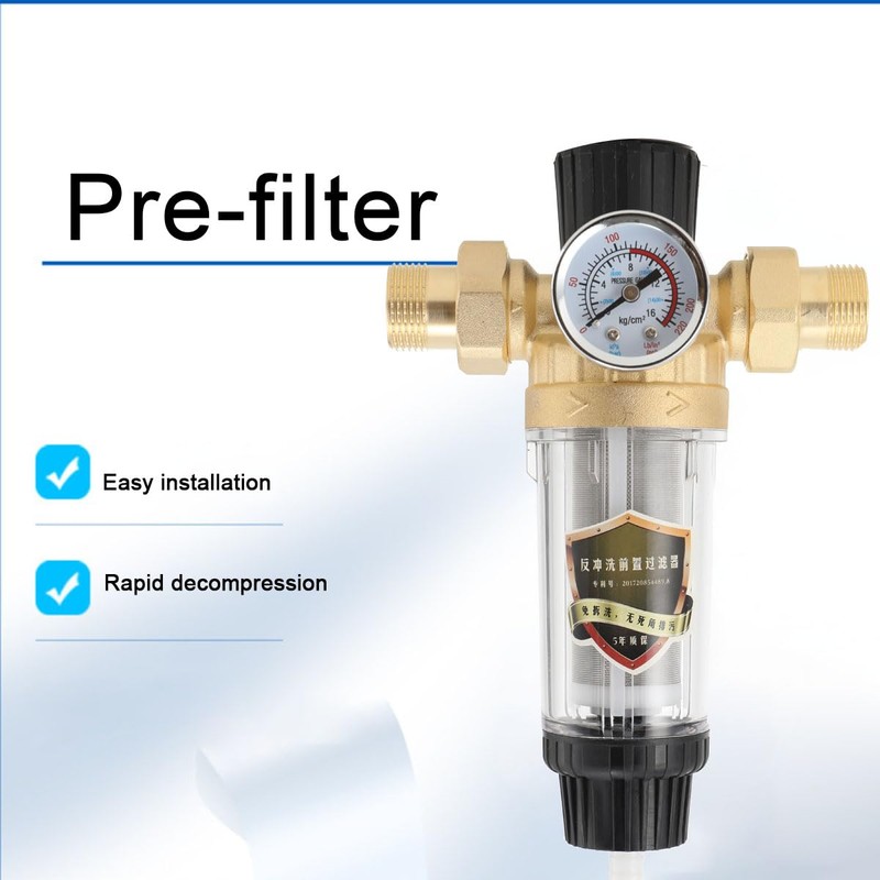 NICCOO Pre-filter, backwash filter, water filter, 40μm descaling water filter,