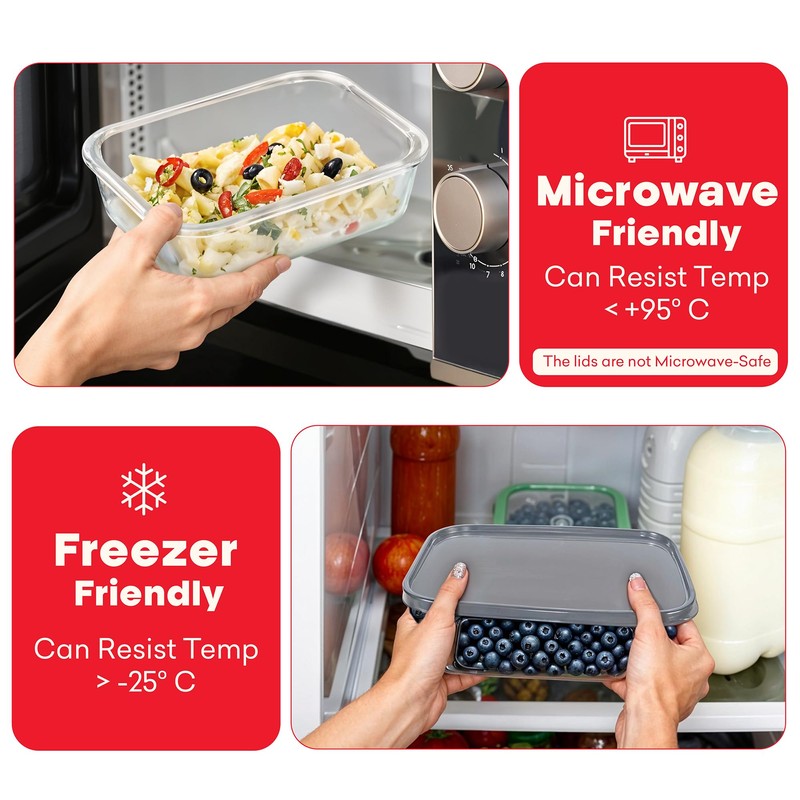 My Happy Home 5 Piece Set Rectangular Food Storage Containers