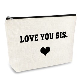 Sister Gifts from Sister Makeup Bag Gift for Women Her Sister Travel Cosmetic Bag Mothers Day Wedding Graduation Birthday Gift for Sister Friends Bestie Make Up Pouch Toiletry Bag Friendship Gifts