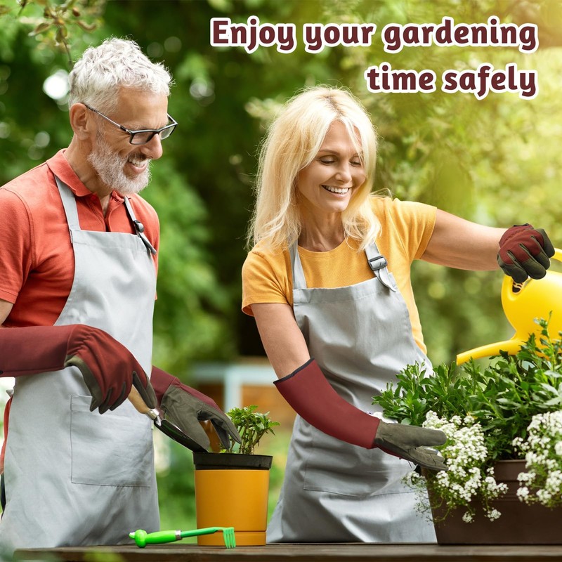 dellyy Gartenhandschuhe für Damen und Herren (Rot)