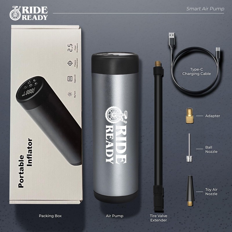 Portable Lightweight Bike Tire Pump – Foot Pump for Road