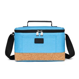 Nanxson Insulated Freezable Lunch Bag Leakproof Cooler Tote Large Lunch Pail Picnic Beach Food Bag with Adjustable Shoulder Strap (7L,Light Blue)