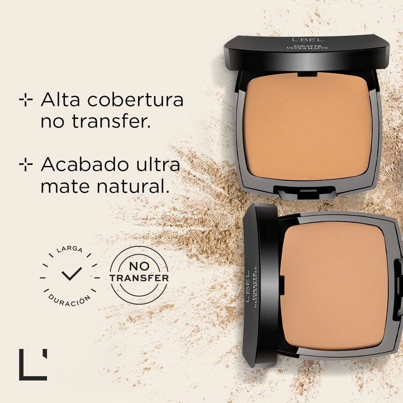 L'BEL - Polvos Compactos Control Brillo Forever Ultra Matte 9g